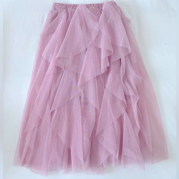 Love Squared Blush Layered Tulle Midi Skirt - Picture 1 of 4